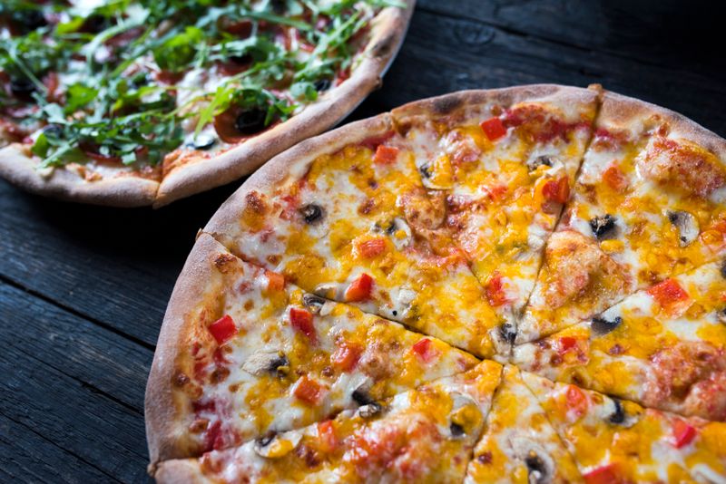 Four cheese pizza at Pizza luce