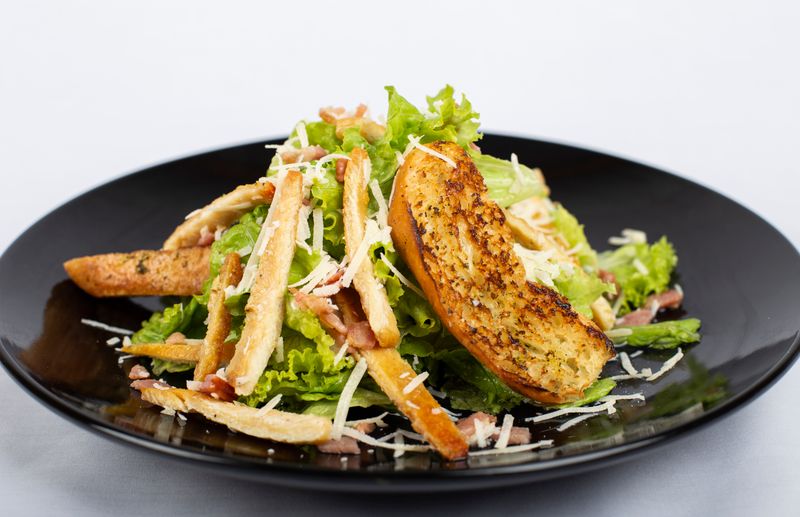 Caesar salad with parmesan and croutons